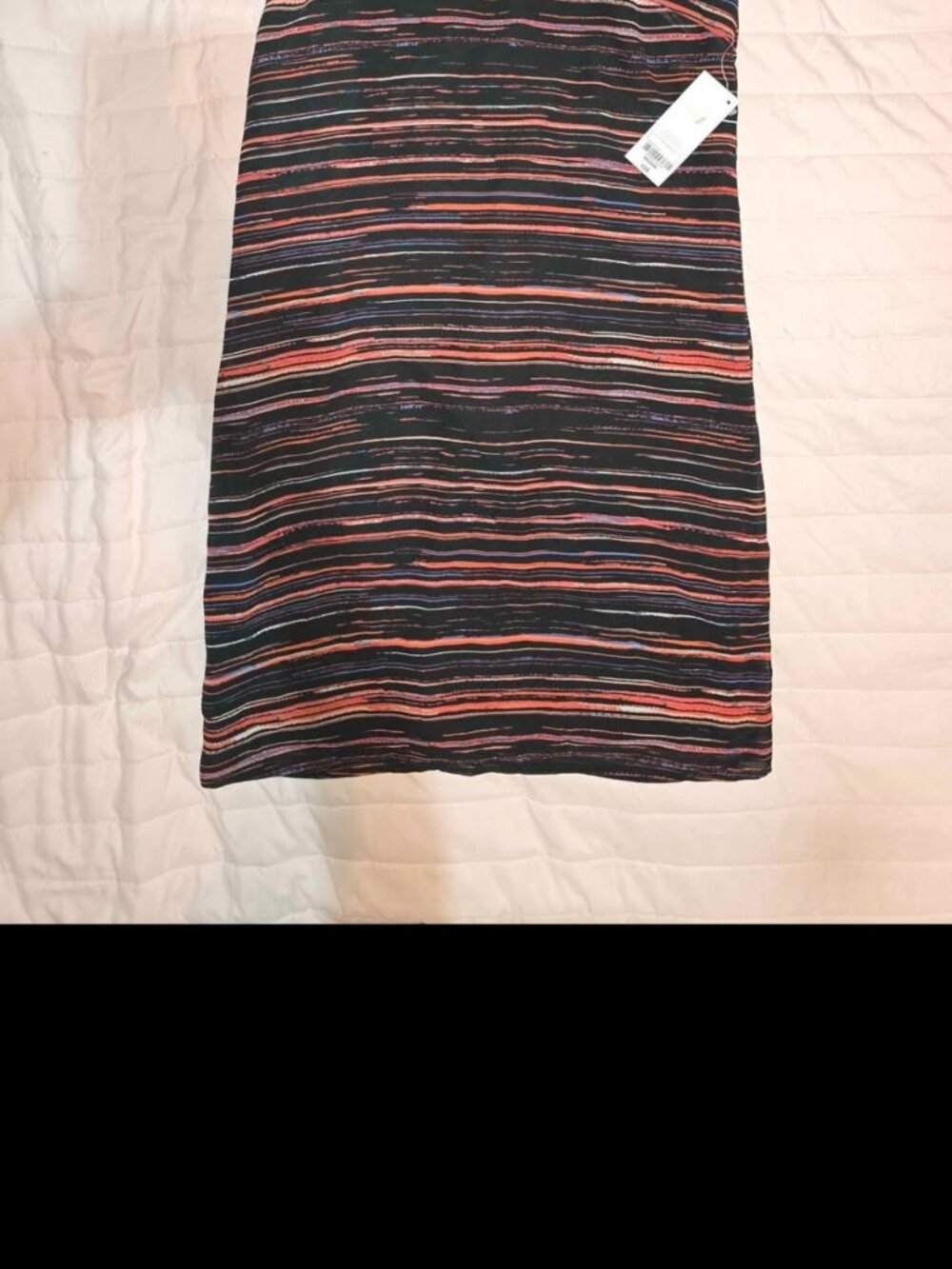 NWT Y2K Womens Medium Decree Black Multi Stripped Mini Spaghetti Strap Dress